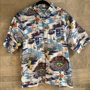 NWOT Mens Los Angeles Dodgers Reyn Spooner Scenic Button-Up Shirt size L